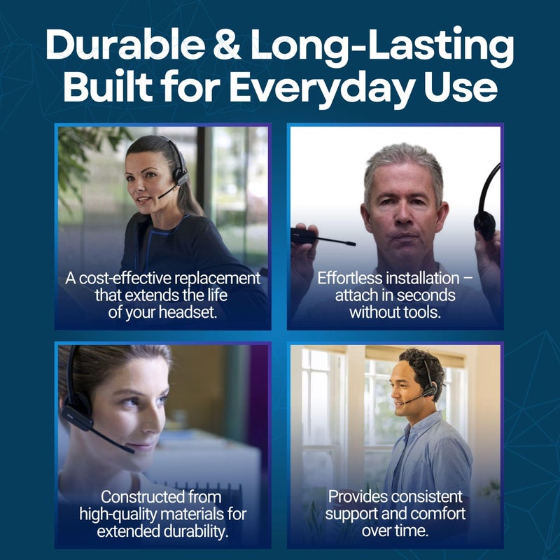 WirelessFinest سماعة رأس قياسية من بلانترونيكس 84605 + وسادة إضافية بديلة لسماعة رأس فوق الرأس لسافي CS540 W740 W745 W440 W740-M C054 CS540XD 8240 8245 W445 - Image 3